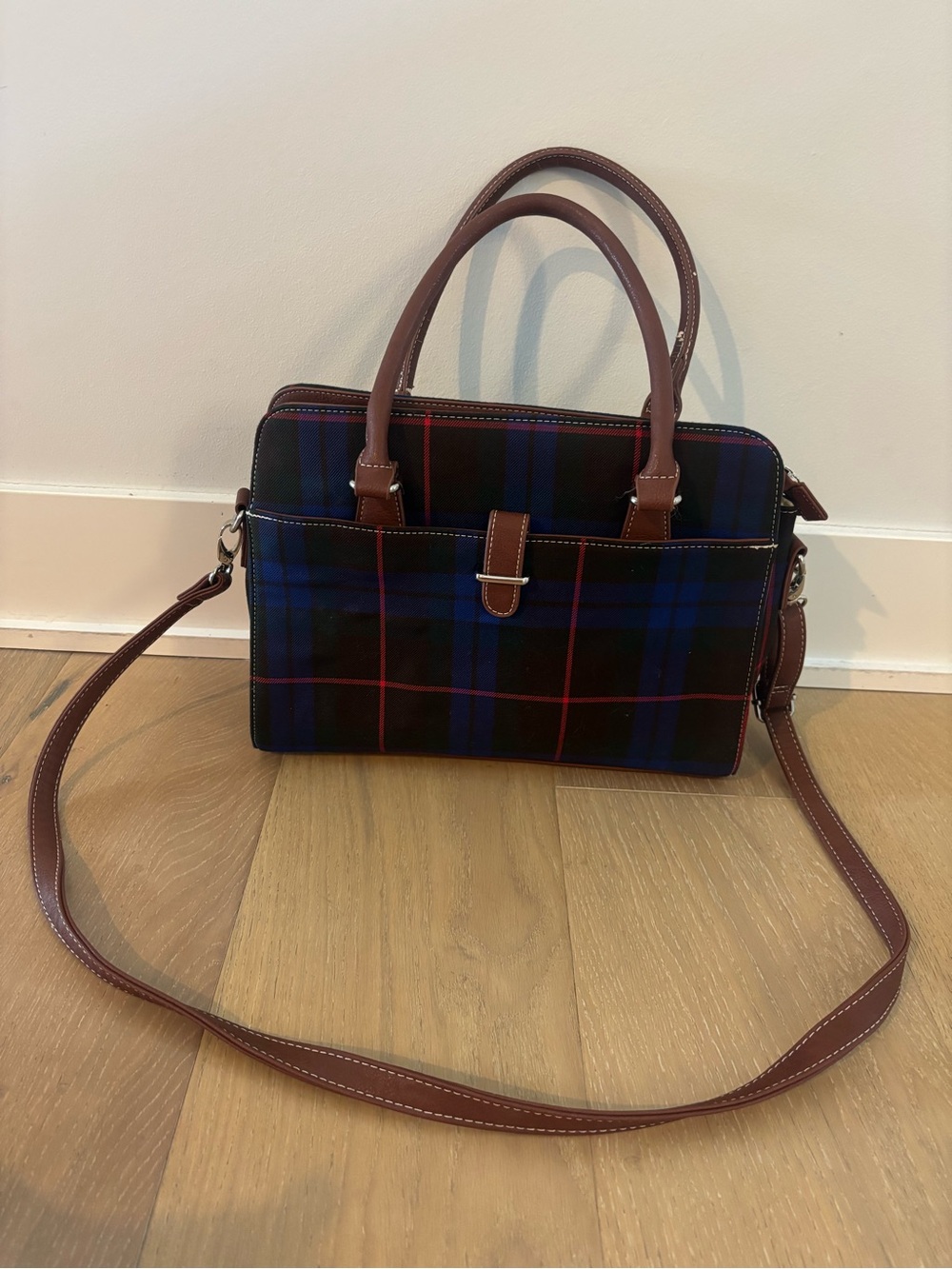 Glen Appin Of Scotland Vintage Harris Tweed Plaid Handbag Satchel Crossbody Bag